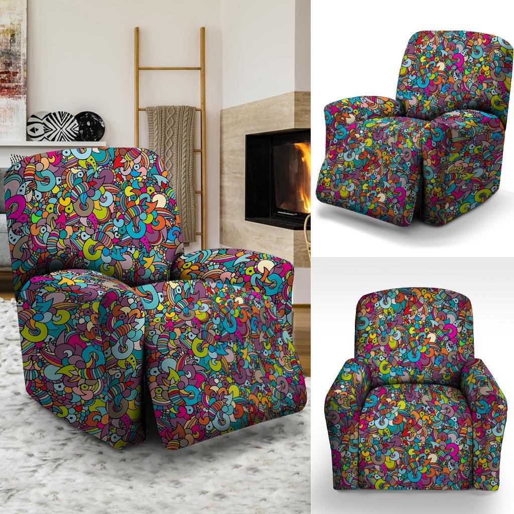 Psychedelic Print Recliner Cover-grizzshop