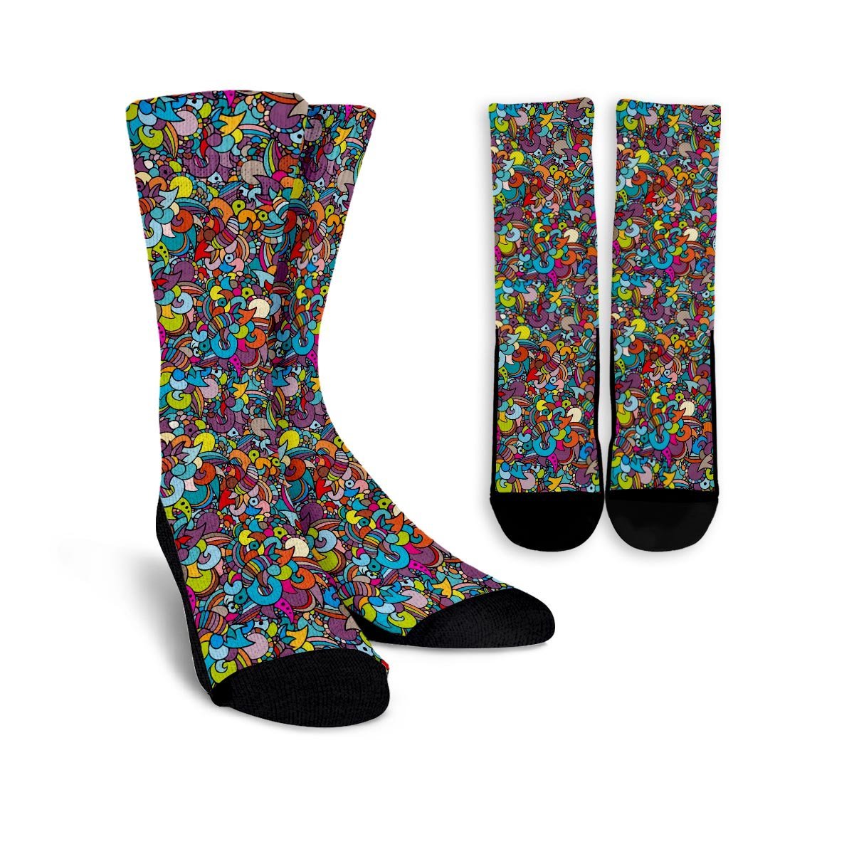Psychedelic Print Unisex Socks-grizzshop