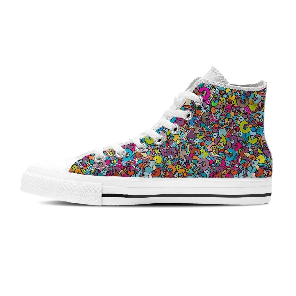 Psychedelic Print Women's High Top Shoes-grizzshop