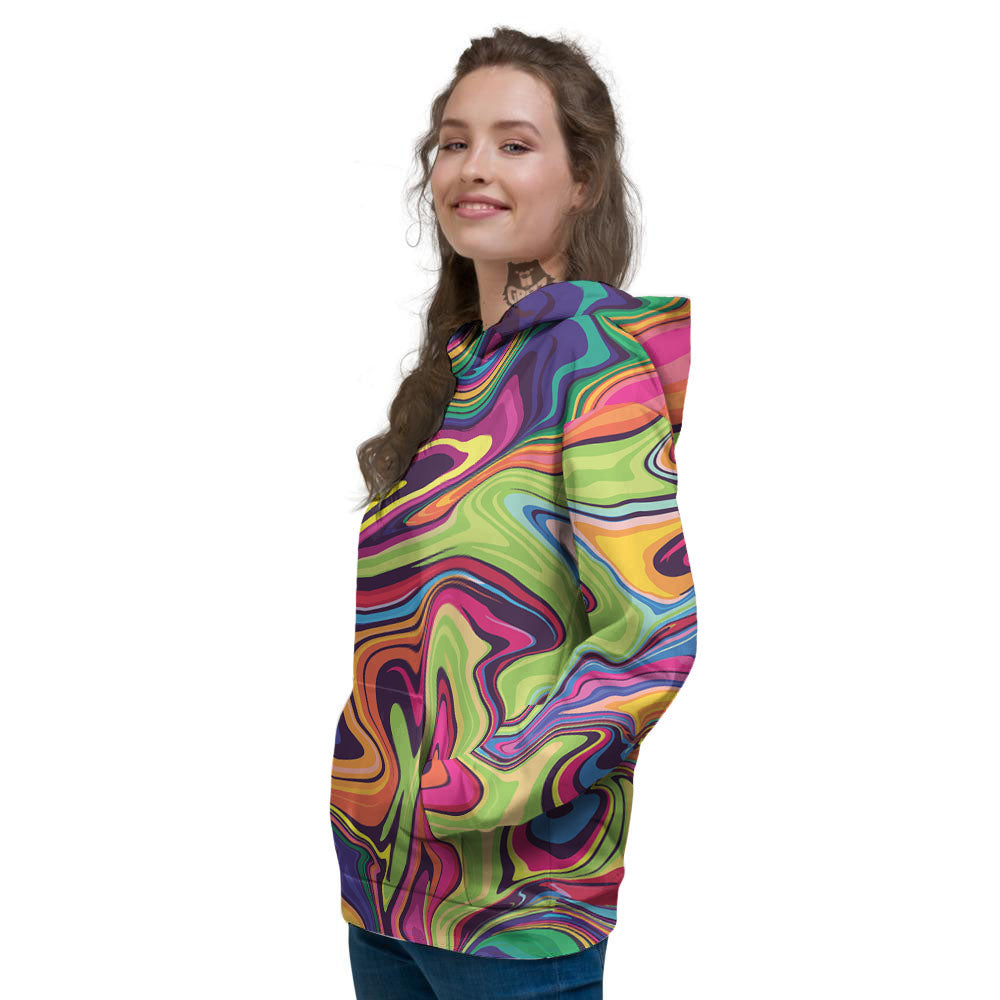 Psychedelic Print Women's Hoodie-grizzshop