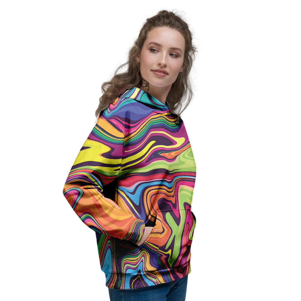 Psychedelic Print Women's Hoodie-grizzshop