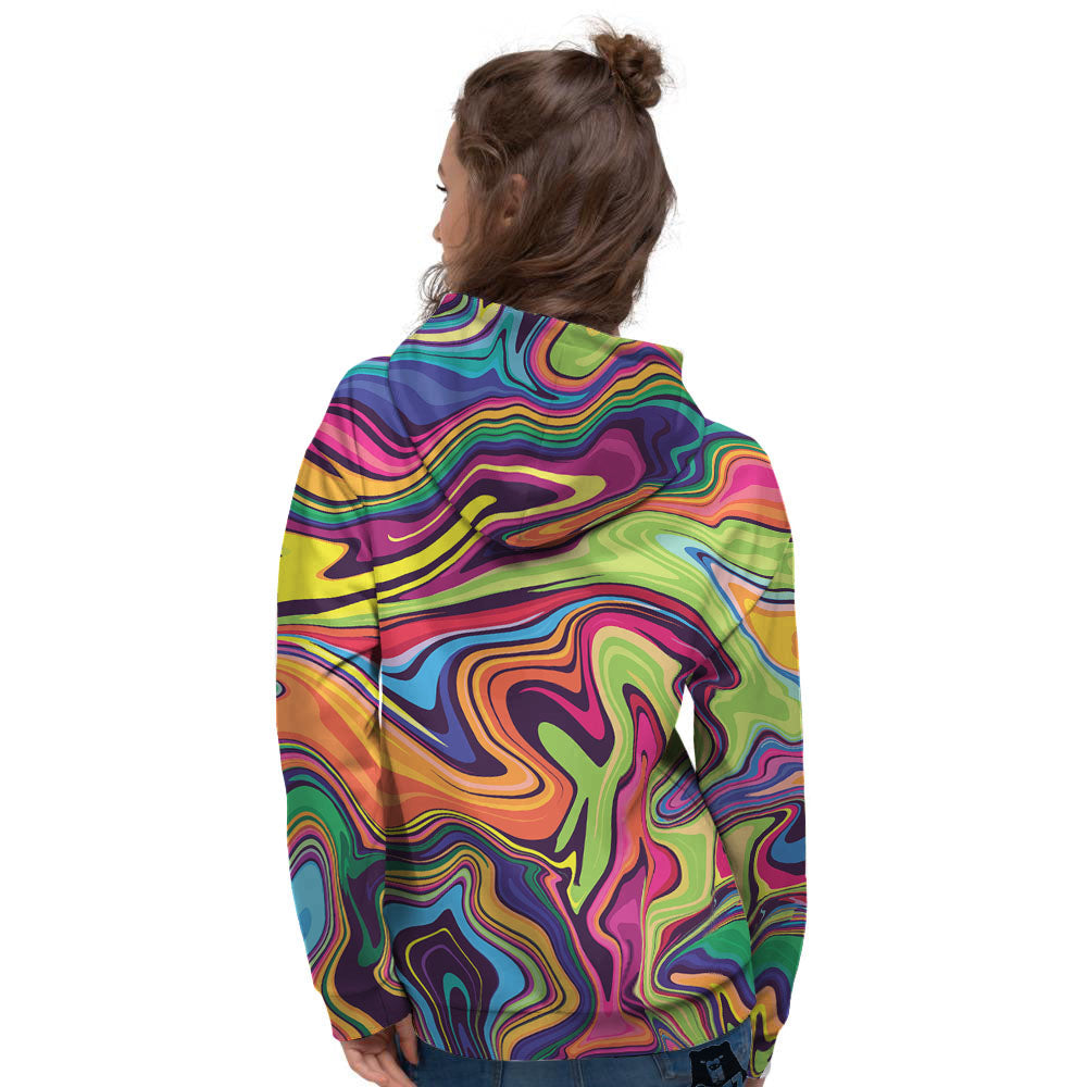 Psychedelic Print Women's Hoodie-grizzshop