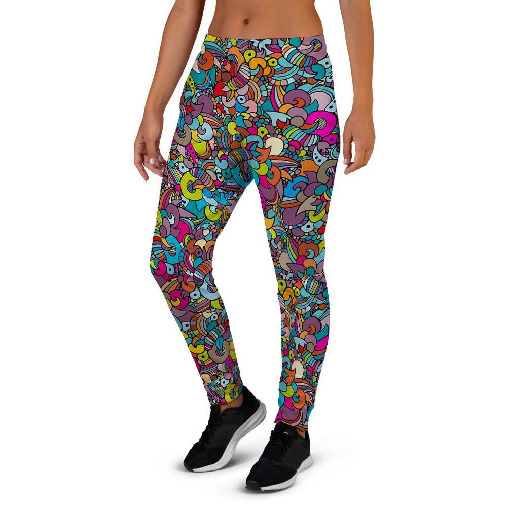 Psychedelic Print Women's Joggers-grizzshop