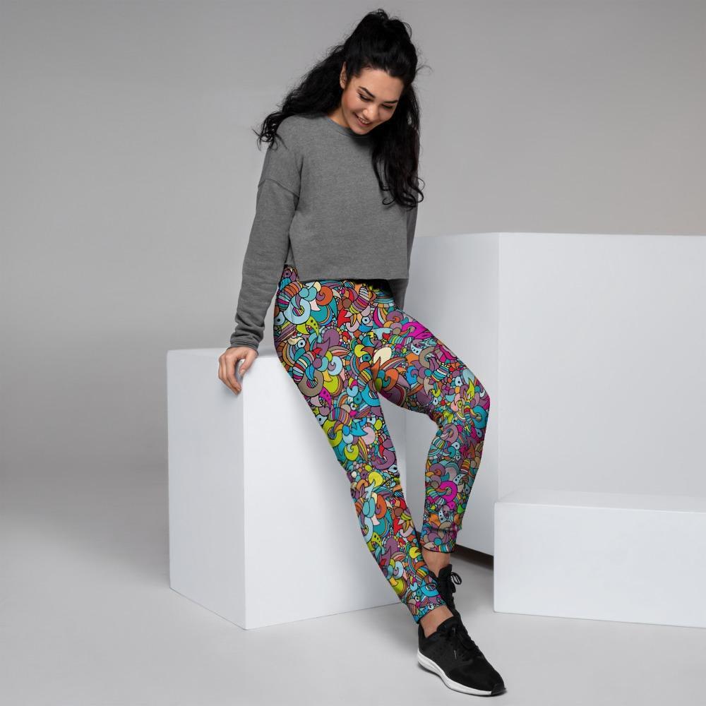 Psychedelic Print Women's Joggers-grizzshop