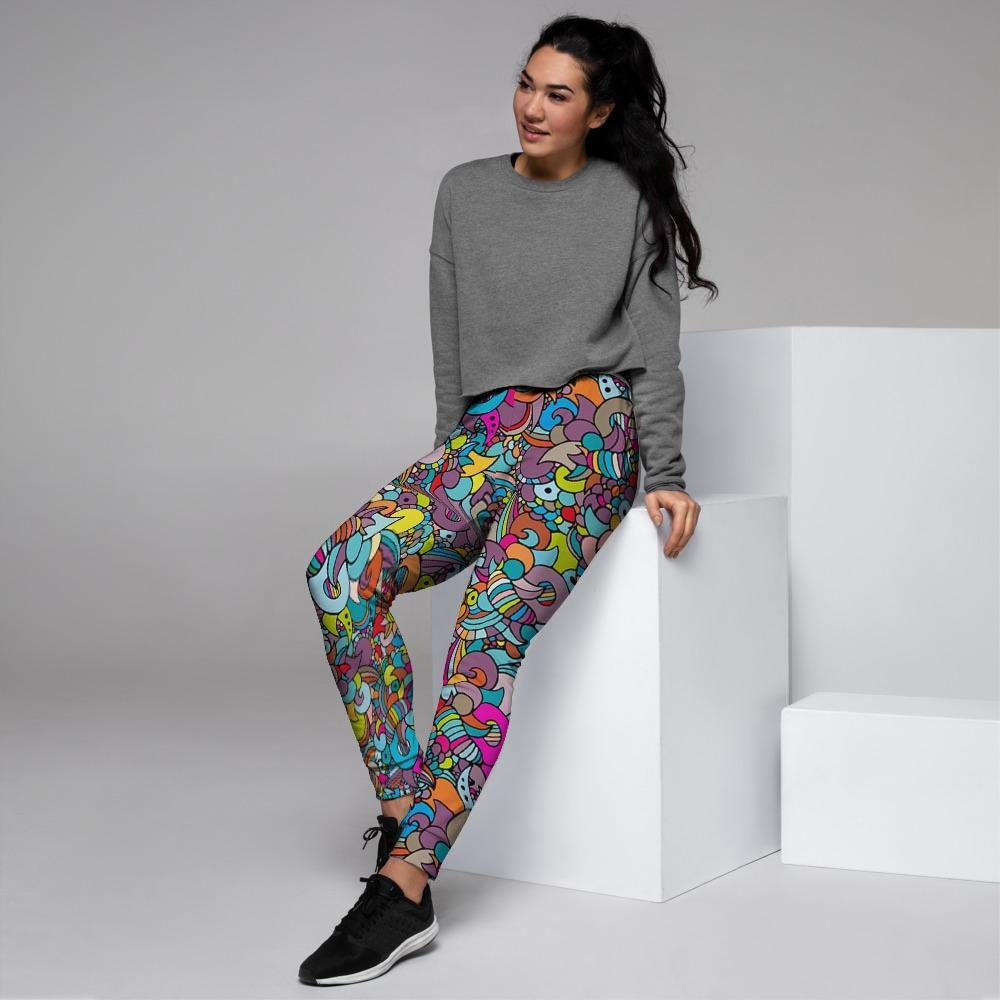 Psychedelic Print Women's Joggers-grizzshop