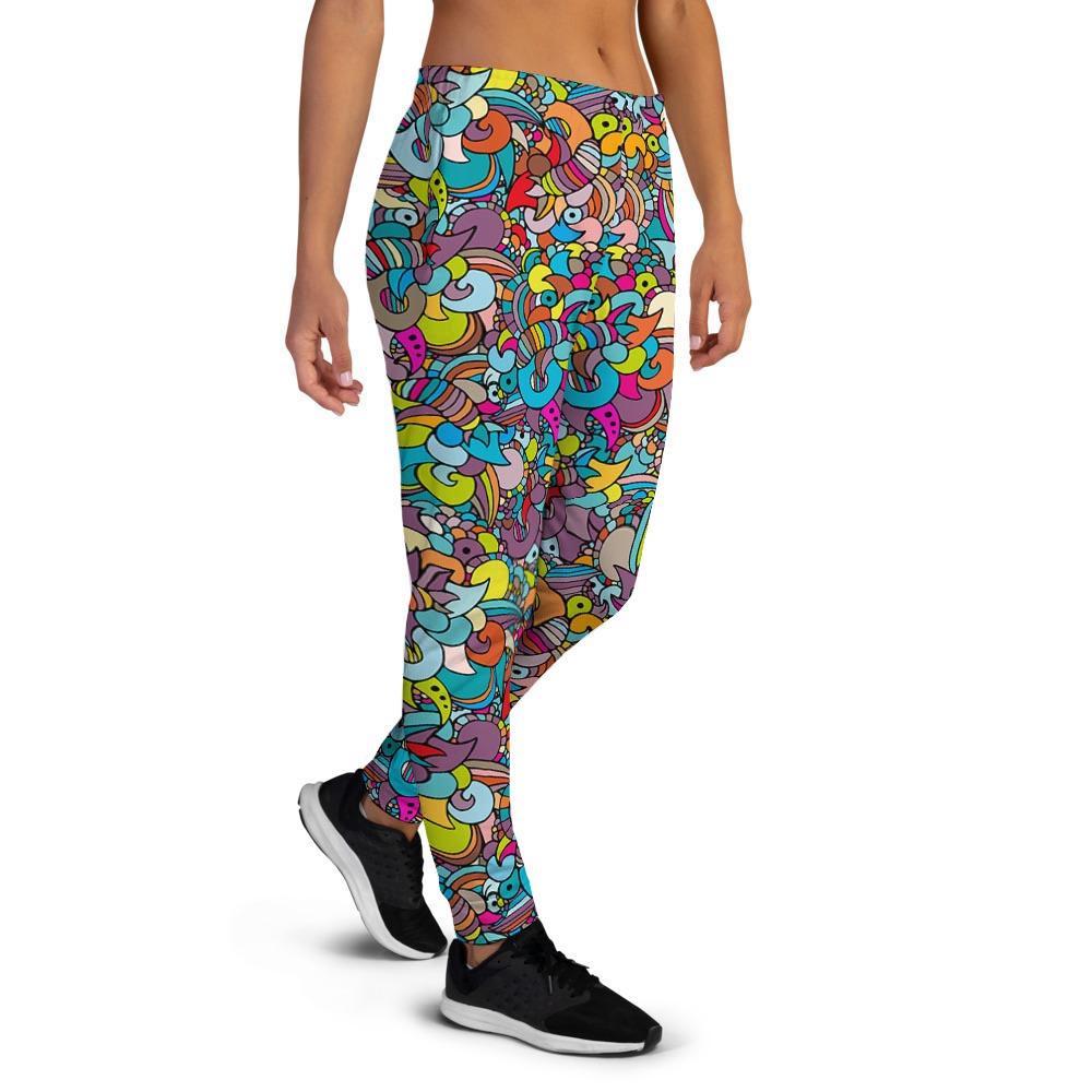 Psychedelic Print Women's Joggers-grizzshop