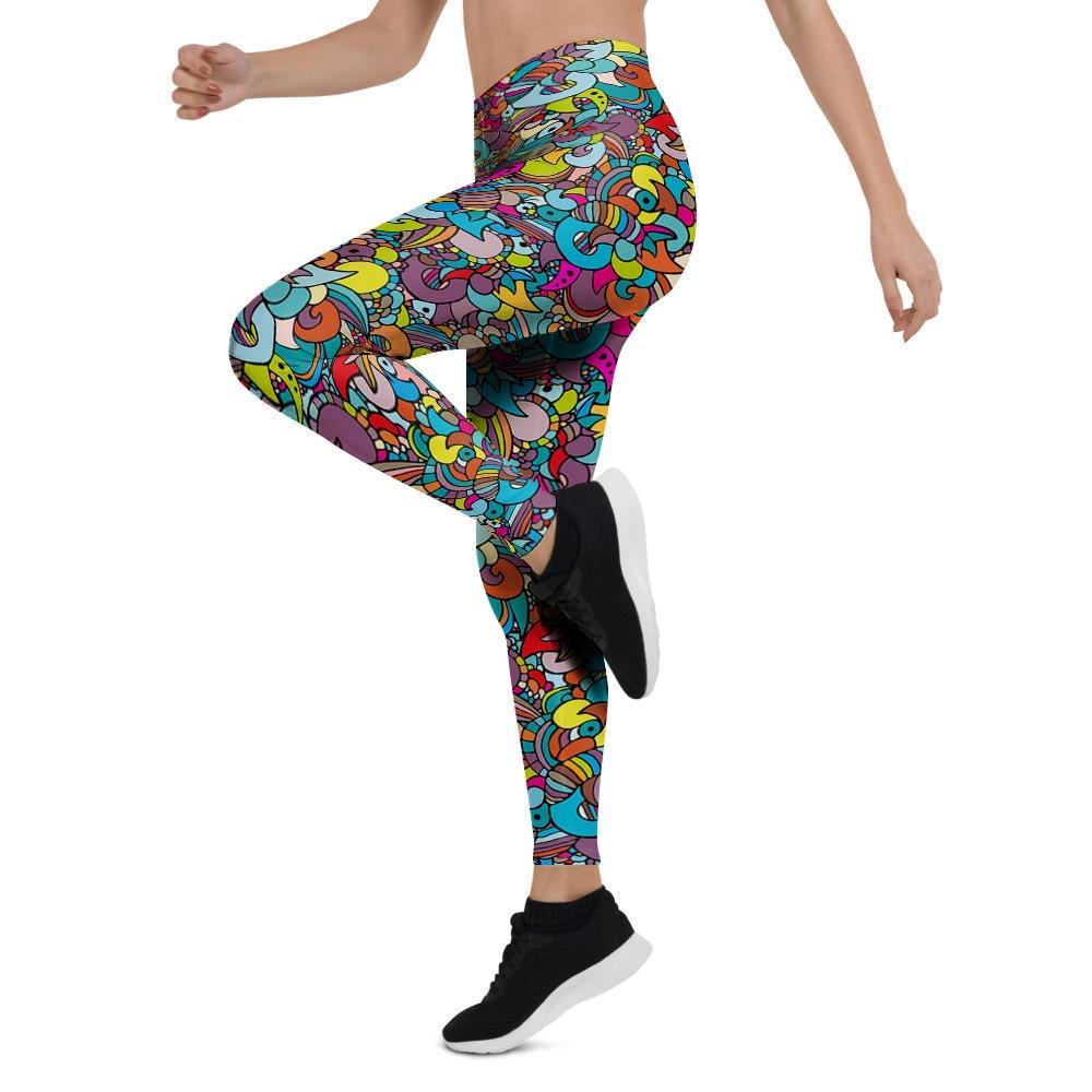 Psychedelic Print Women's Leggings-grizzshop