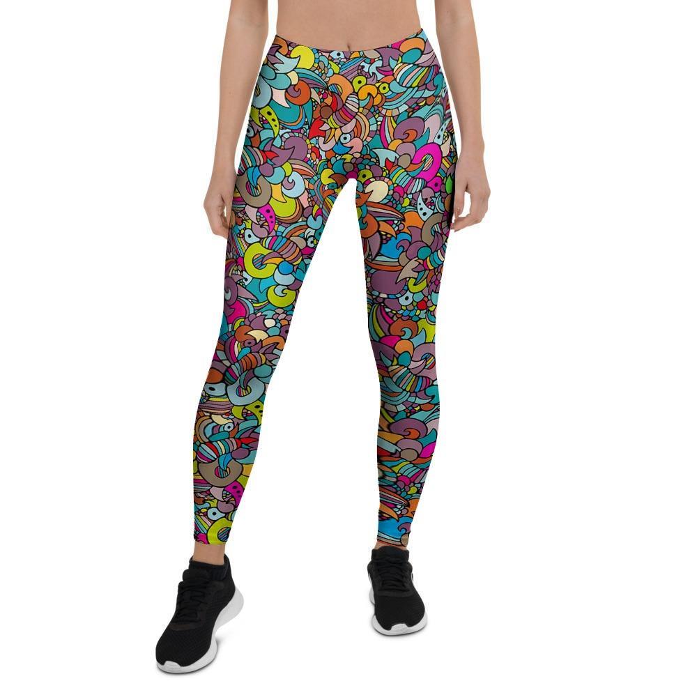 Psychedelic Print Women's Leggings-grizzshop