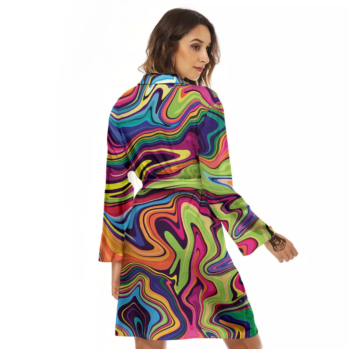 Psychedelic Print Women's Robe-grizzshop