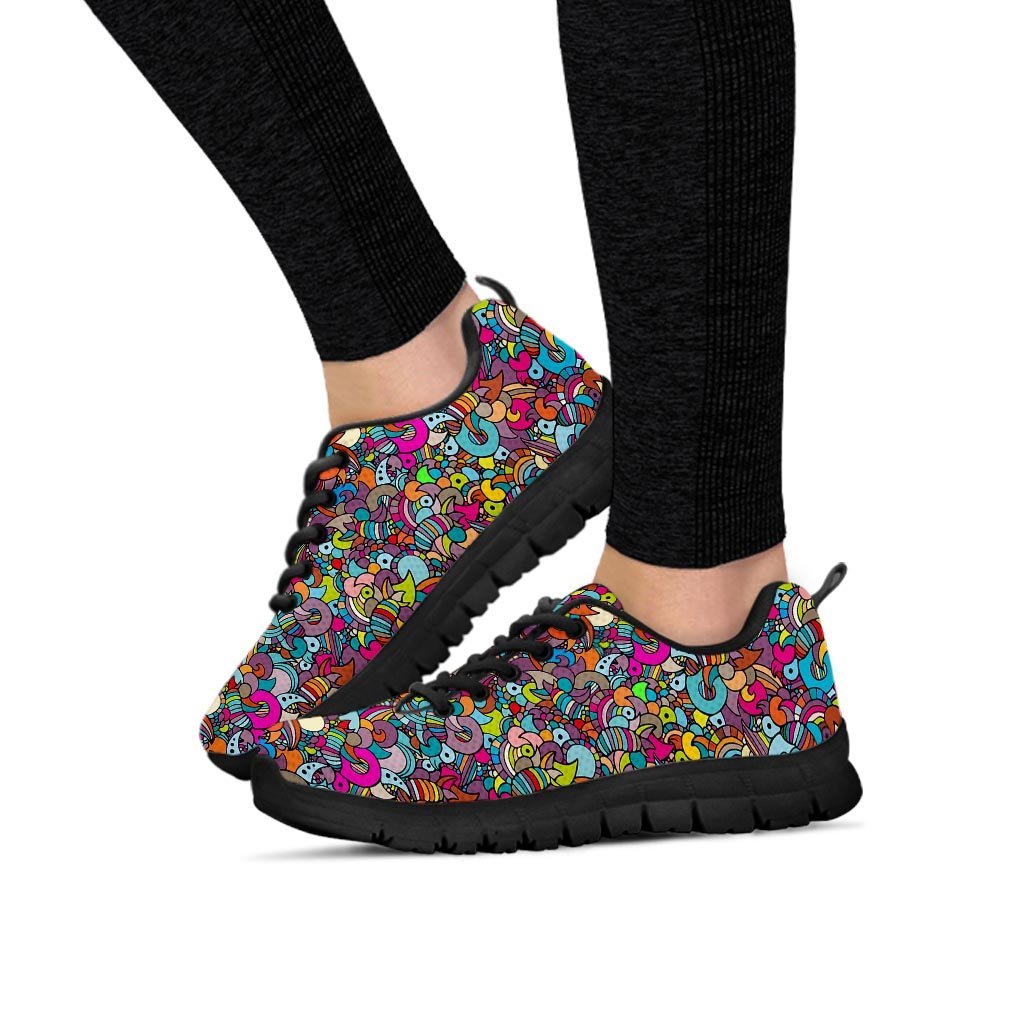 Psychedelic Print Women's Sneakers-grizzshop