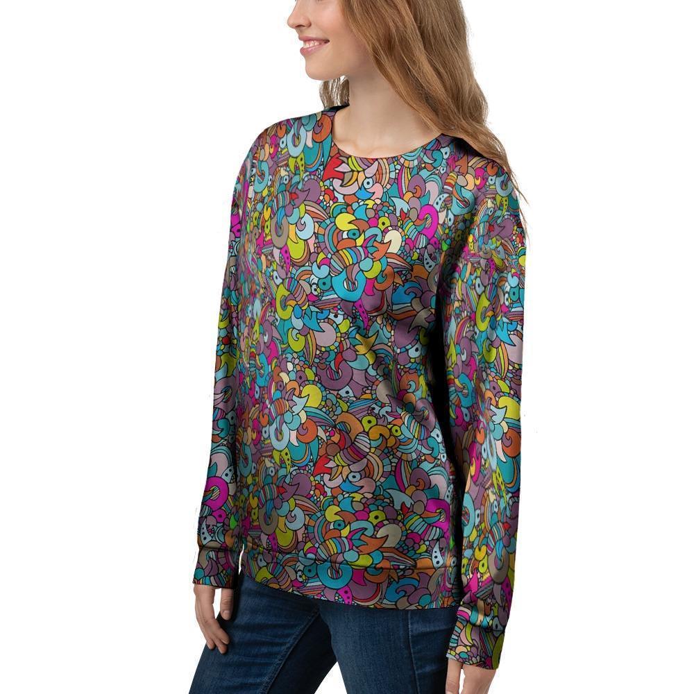 Psychedelic Print Women's Sweatshirt-grizzshop