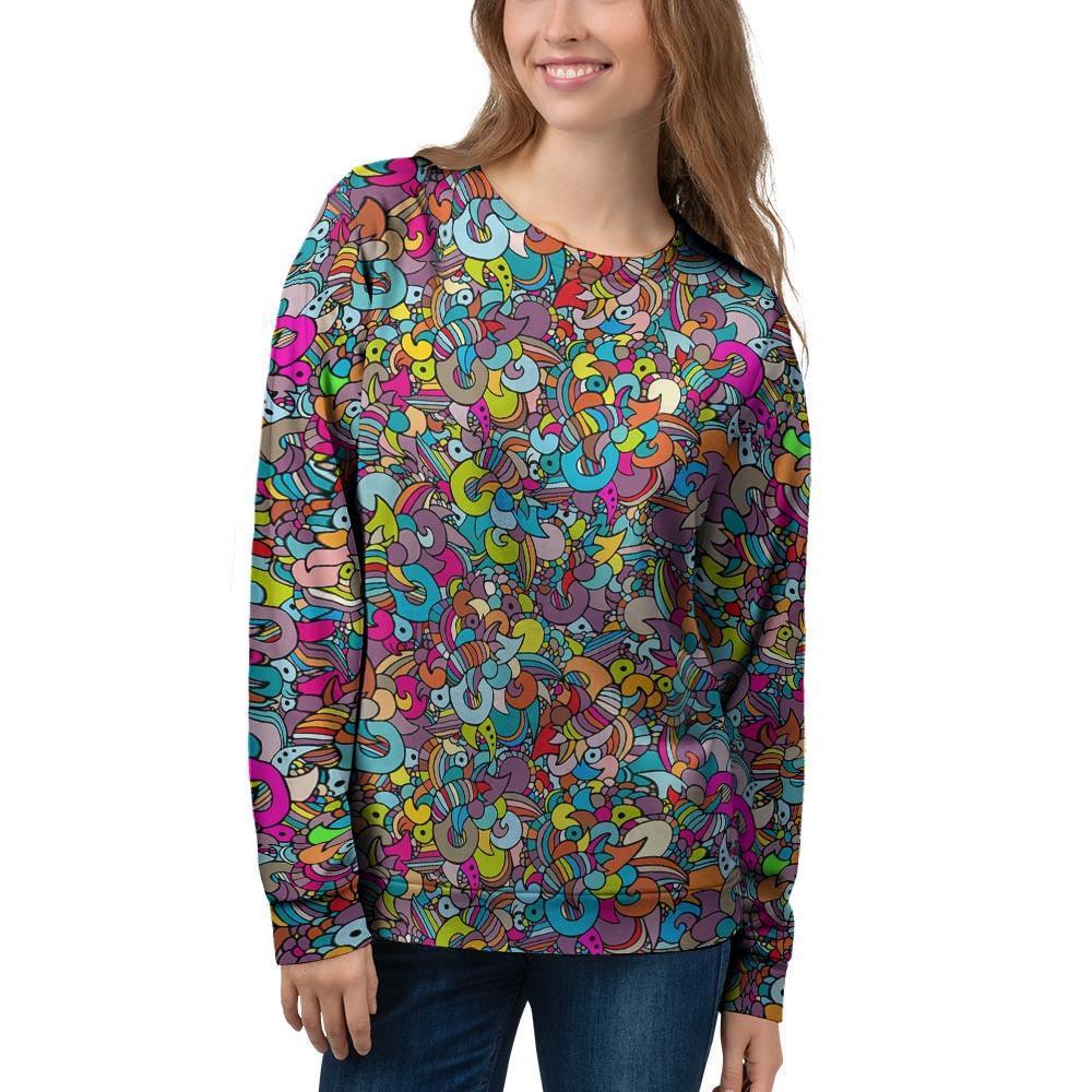 Psychedelic Print Women's Sweatshirt-grizzshop