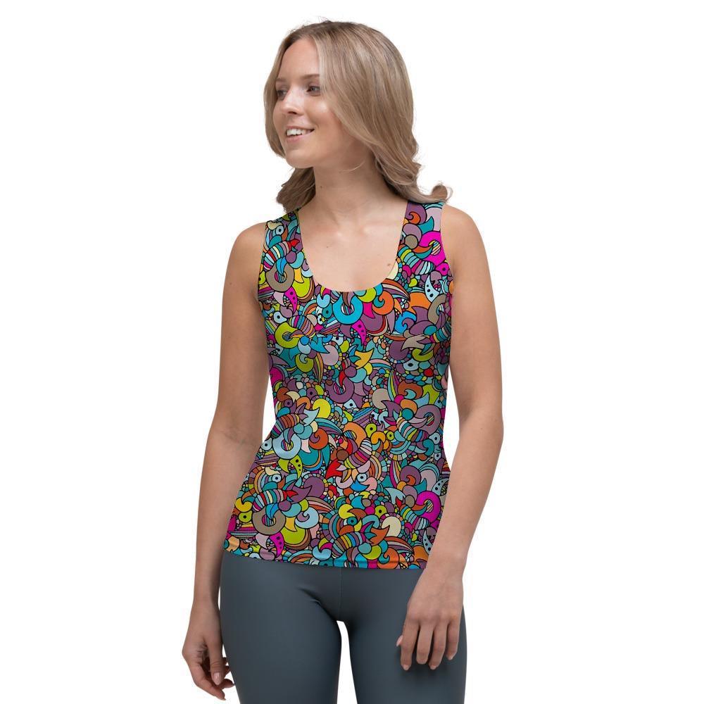 Psychedelic Print Women's Tank Top-grizzshop