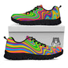 Psychedelic Rainbow Print Pattern Black Sneaker-grizzshop