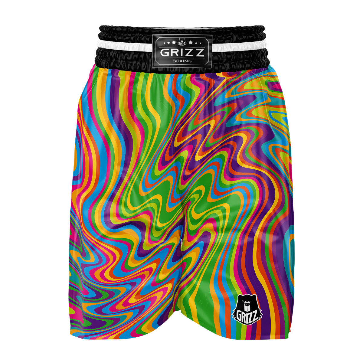 Psychedelic Rainbow Print Pattern Boxing Shorts-grizzshop