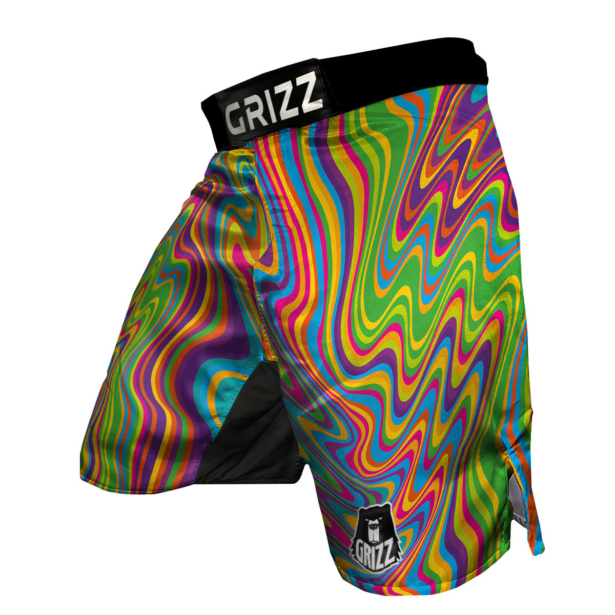 Psychedelic Rainbow Print Pattern MMA Shorts-grizzshop