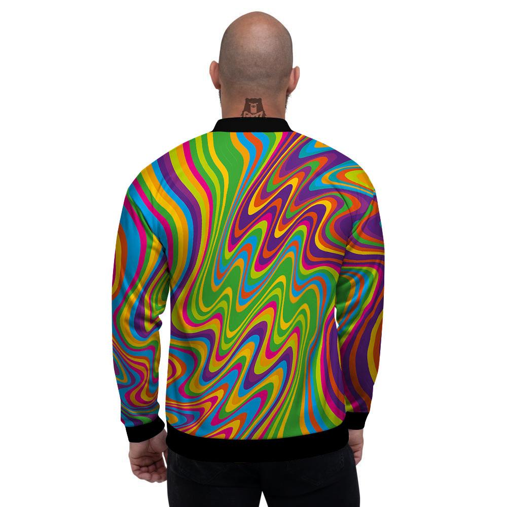 Psychedelic Rainbow Print Pattern Men's Bomber Jacket-grizzshop