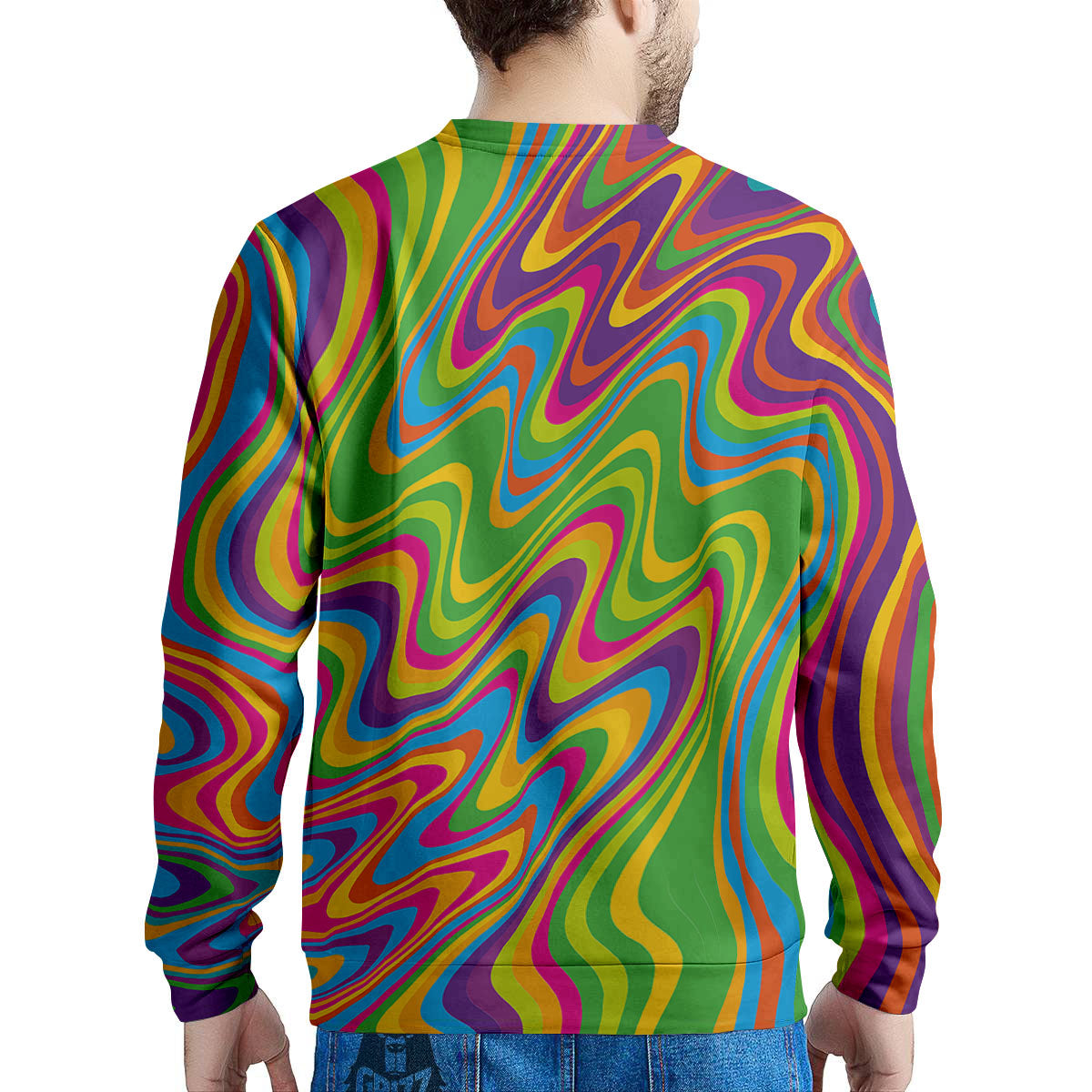 Psychedelic Rainbow Print Pattern Men's Sweatshirt-grizzshop