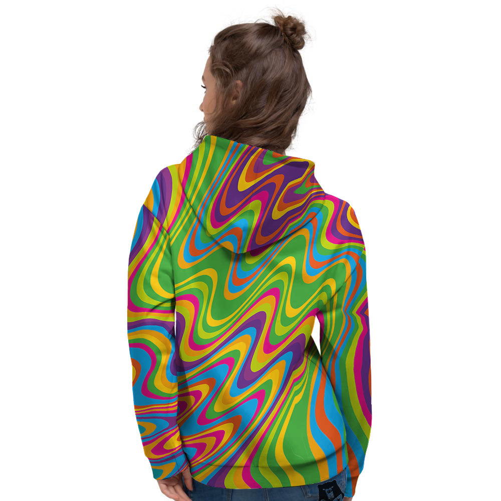 Psychedelic Rainbow Print Pattern Women's Hoodie-grizzshop
