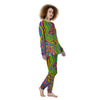 Psychedelic Rainbow Print Pattern Women's Pajamas-grizzshop