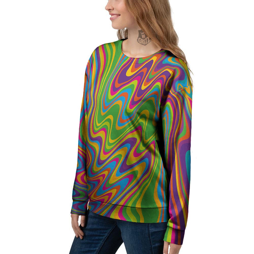 Psychedelic Rainbow Print Pattern Women's Sweatshirt-grizzshop