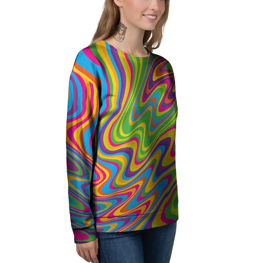 Psychedelic Rainbow Print Pattern Women's Sweatshirt-grizzshop