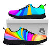 Psychedelic Rainbow Torus Print Black Sneaker-grizzshop