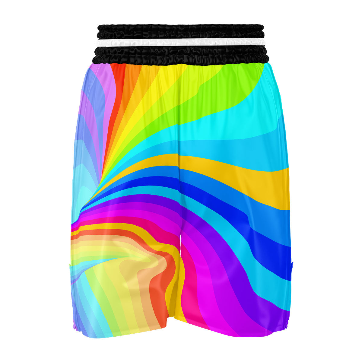 Psychedelic Rainbow Torus Print Boxing Shorts-grizzshop