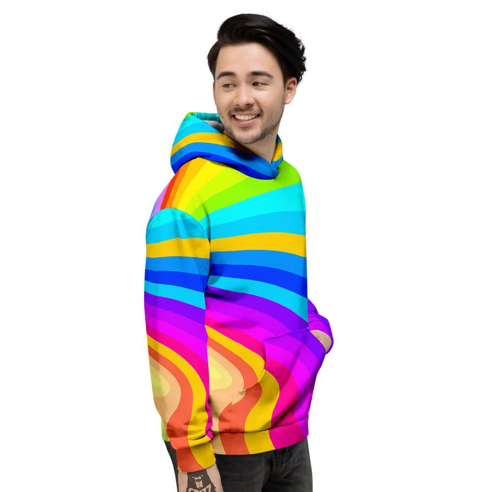 Psychedelic Rainbow Torus Print Men's Hoodie-grizzshop