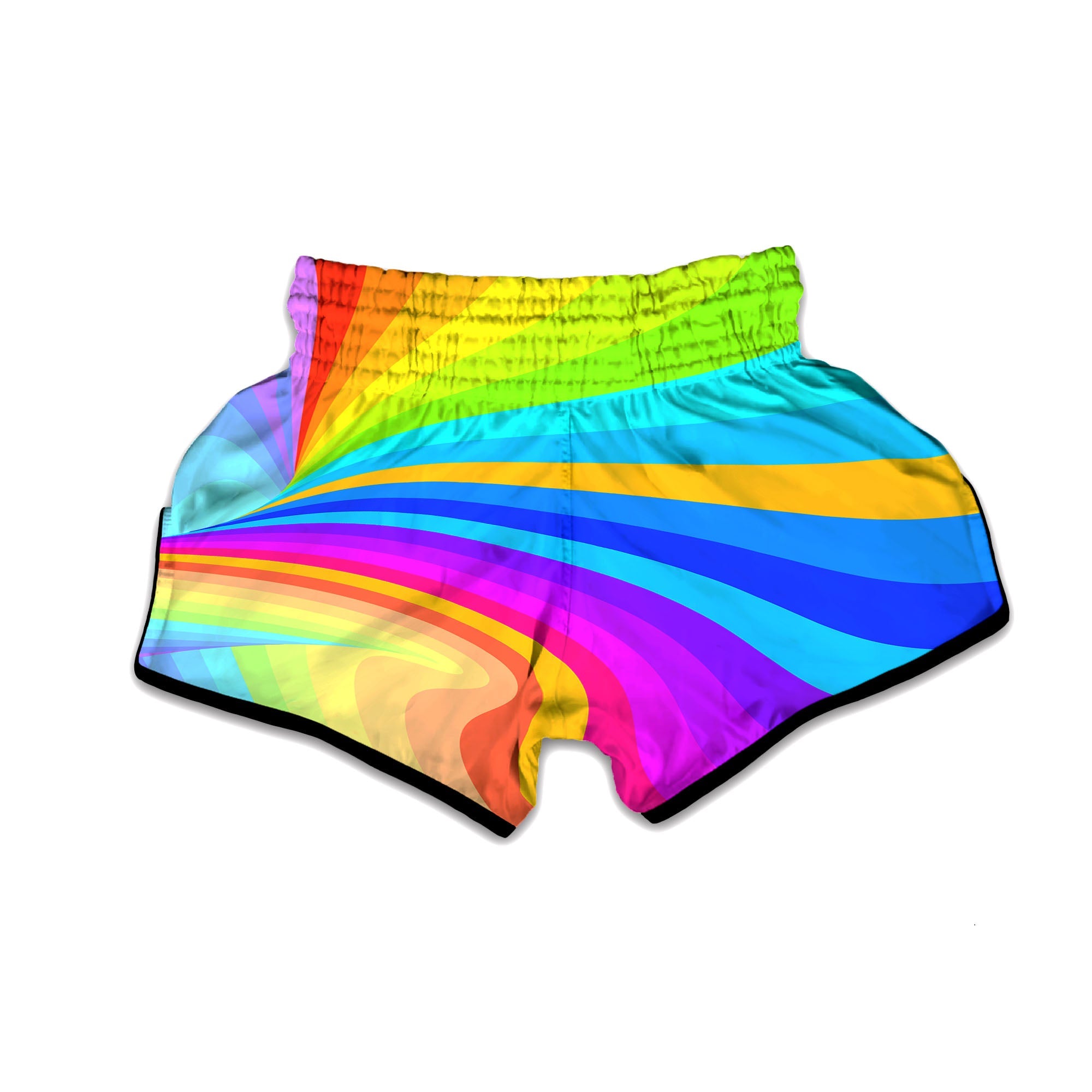Psychedelic Rainbow Torus Print Muay Thai Boxing Shorts-grizzshop