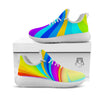 Psychedelic Rainbow Torus Print White Athletic Shoes-grizzshop