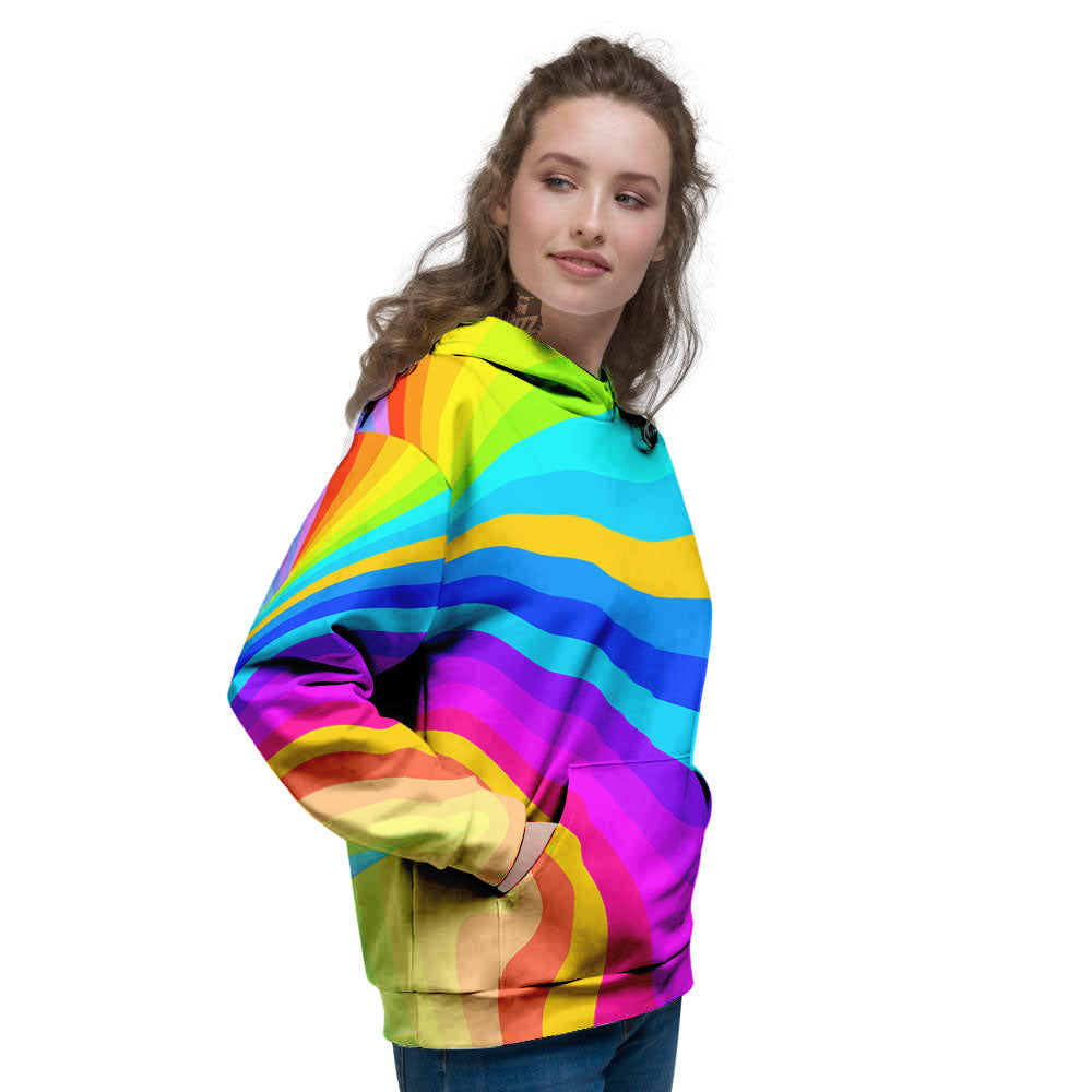 Psychedelic Rainbow Torus Print Women's Hoodie-grizzshop