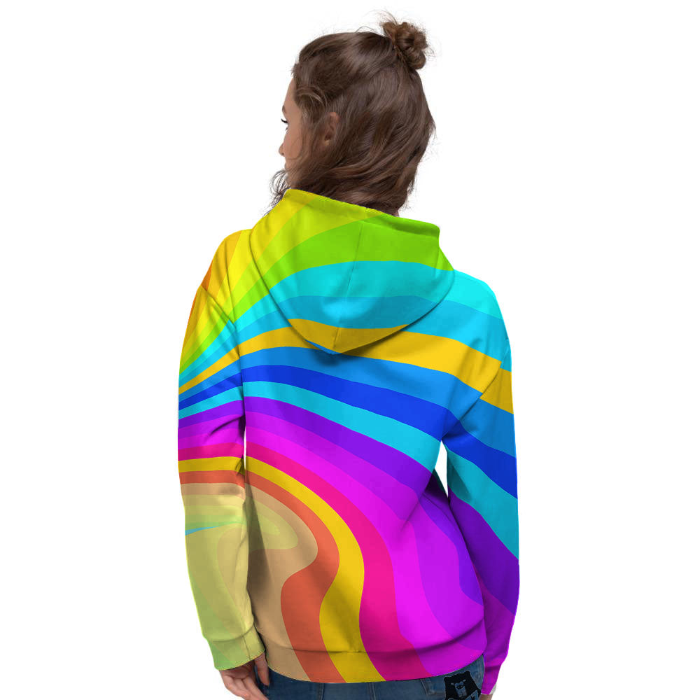 Psychedelic Rainbow Torus Print Women's Hoodie-grizzshop