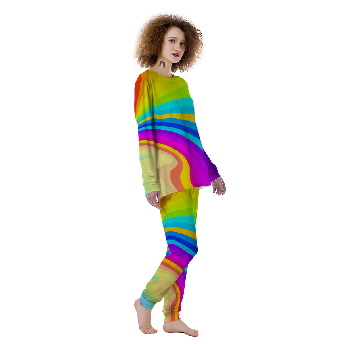 Psychedelic Rainbow Torus Print Women's Pajamas-grizzshop