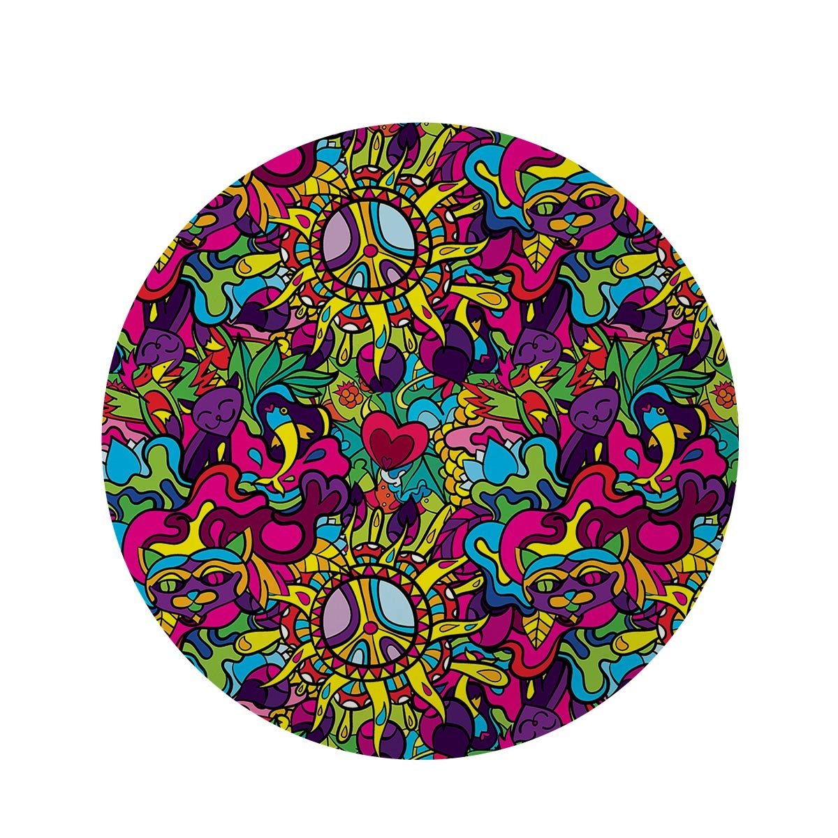 Psychedelic Round Rug-grizzshop