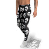 Psychedelic Skull Glitch Print Pattern Men's Leggings-grizzshop