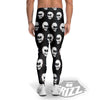 Psychedelic Skull Glitch Print Pattern Men's Leggings-grizzshop