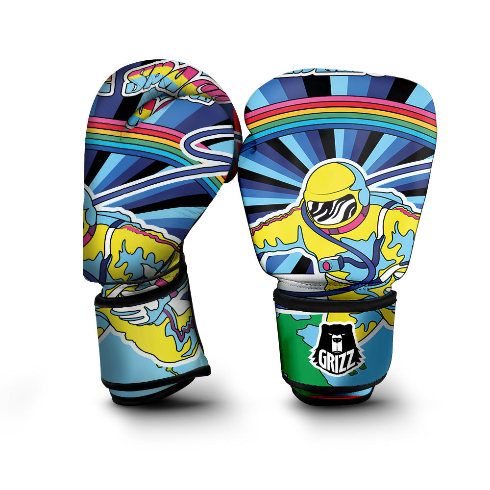 Psychedelic Space And Astronaut Print Boxing Gloves-grizzshop