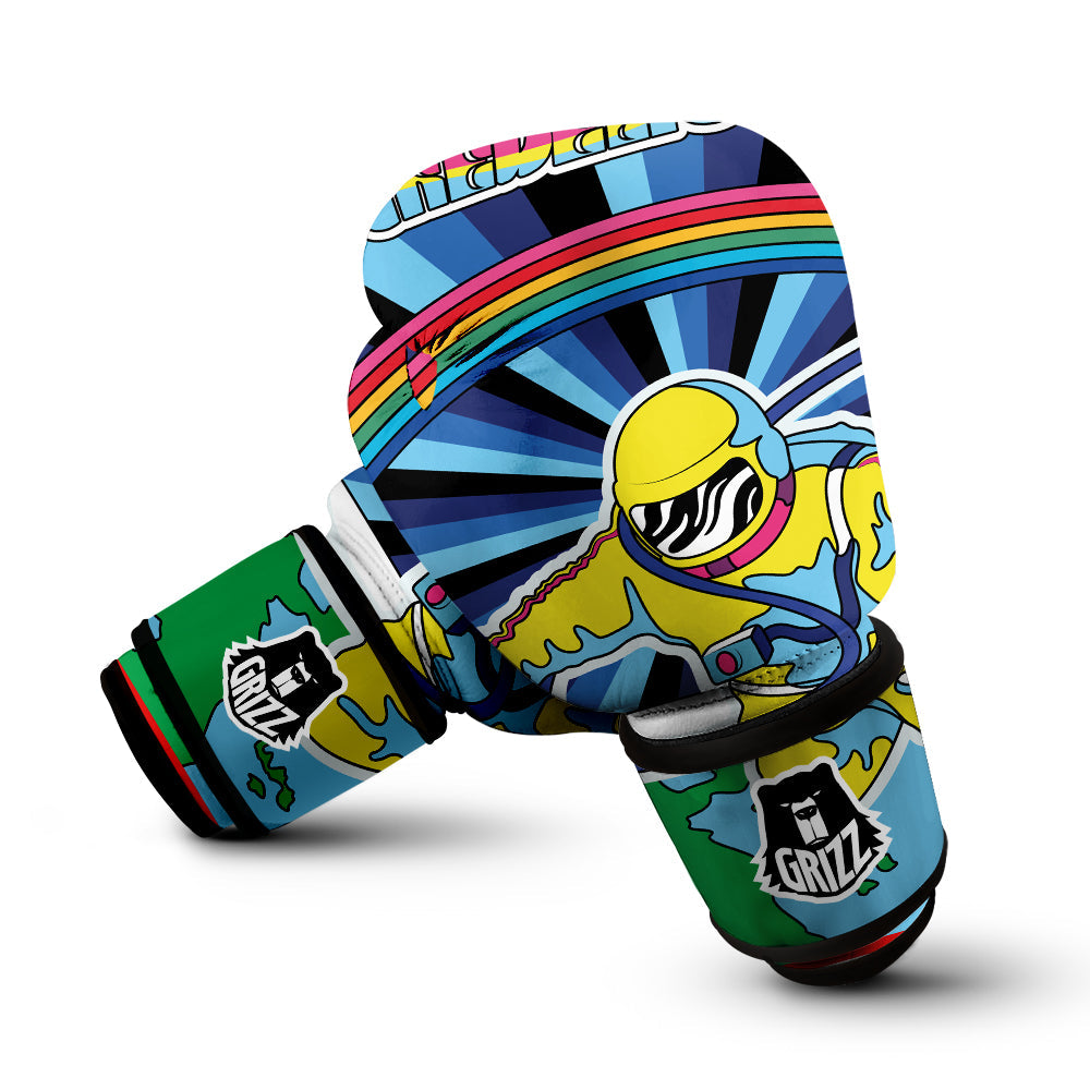 Psychedelic Space And Astronaut Print Boxing Gloves-grizzshop