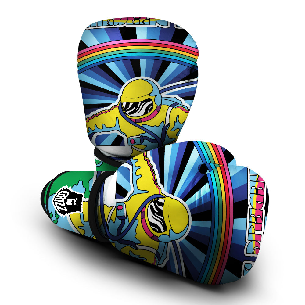 Psychedelic Space And Astronaut Print Boxing Gloves-grizzshop