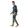 Psychedelic Space And Astronaut Print Men's Pajamas-grizzshop
