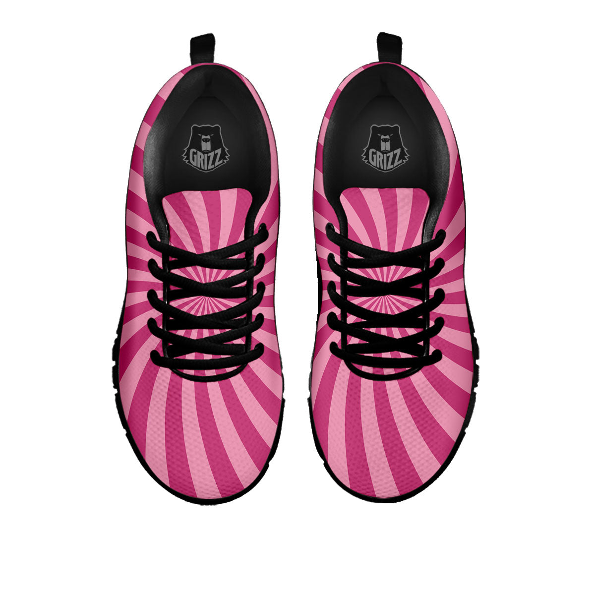 Psychedelic Swirl Pink Print Black Sneaker-grizzshop