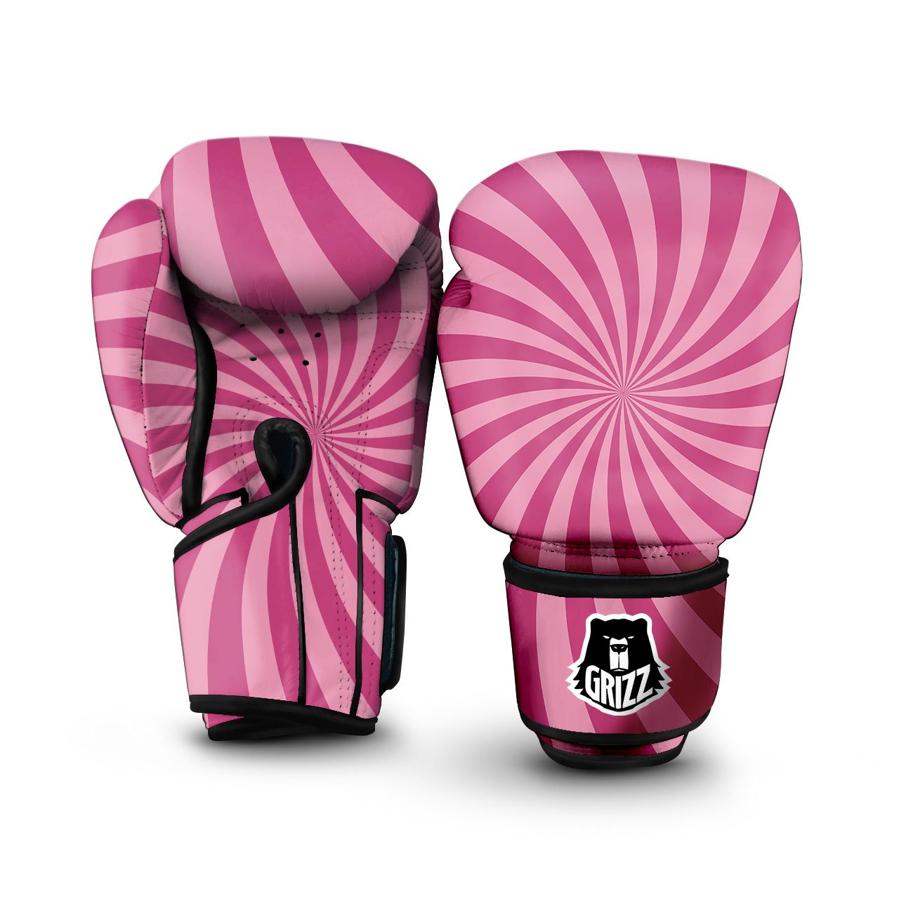 Psychedelic Swirl Pink Print Boxing Gloves-grizzshop