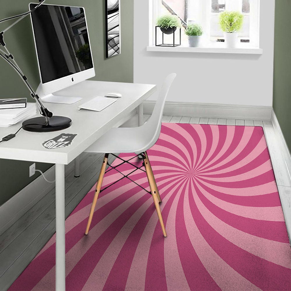 Psychedelic Swirl Pink Print Floor Mat-grizzshop
