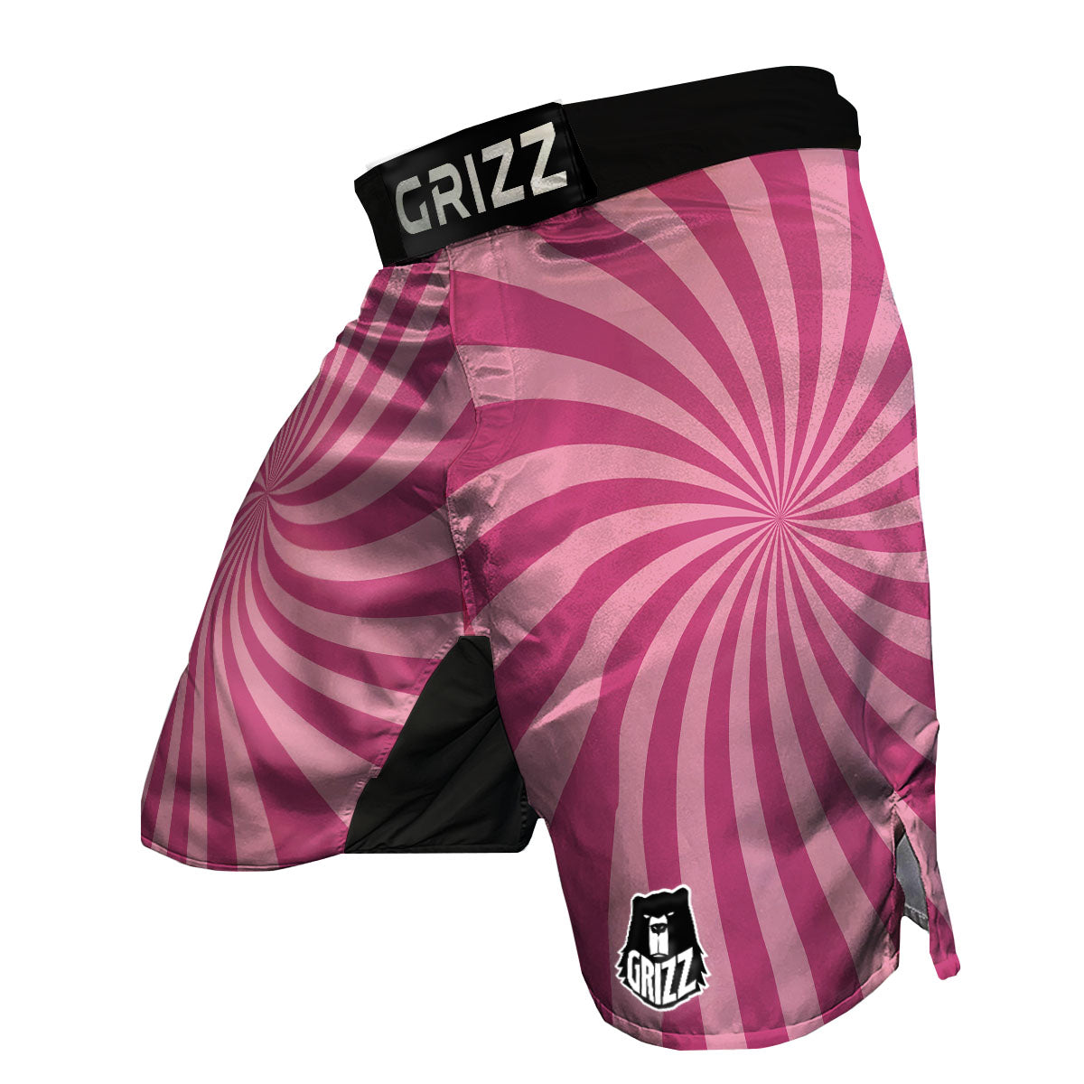 Psychedelic Swirl Pink Print MMA Shorts-grizzshop
