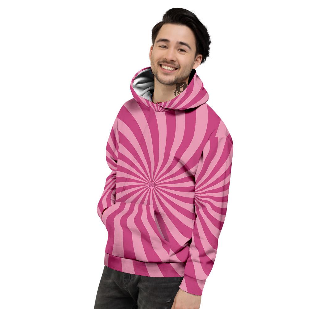 Psychedelic Swirl Pink Print Men's Hoodie-grizzshop