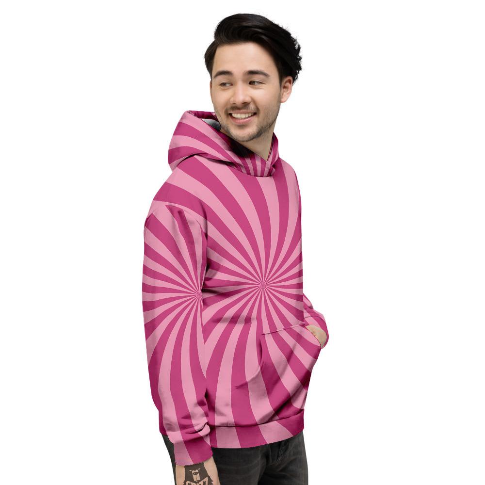 Psychedelic Swirl Pink Print Men's Hoodie-grizzshop