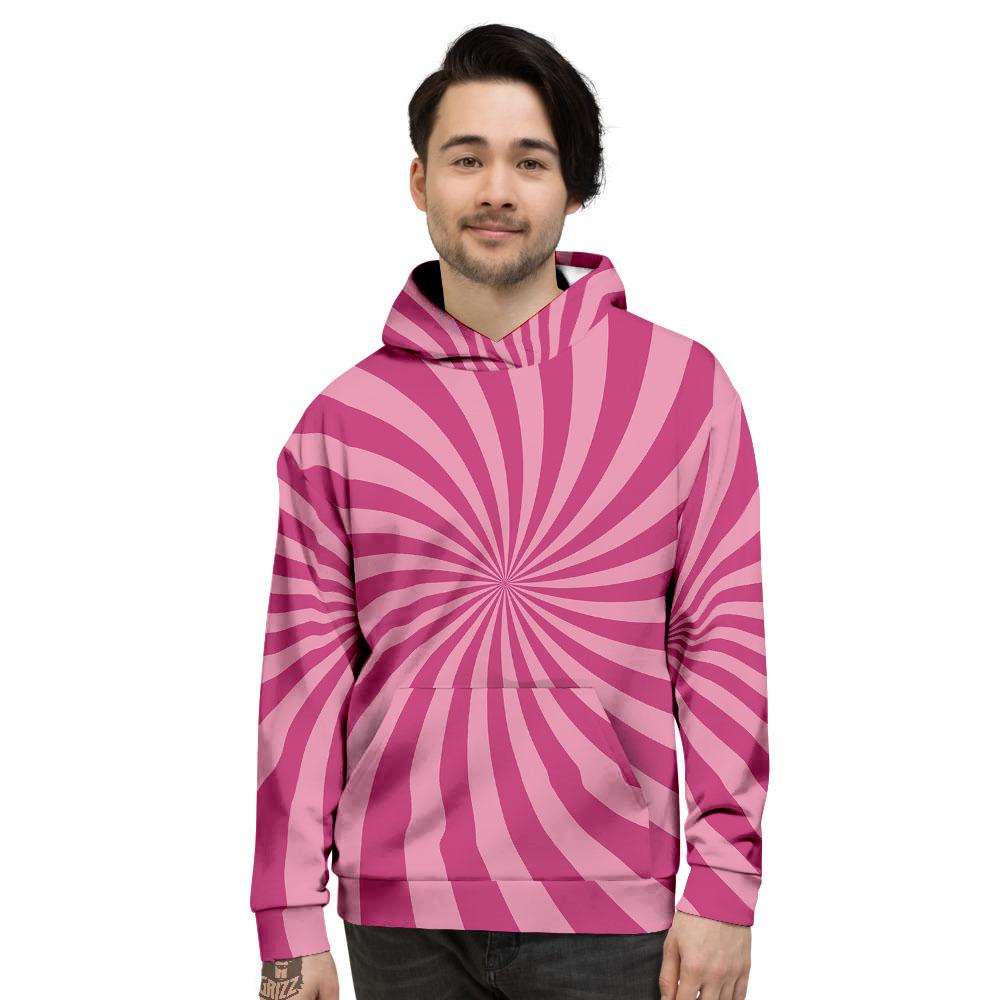 Psychedelic Swirl Pink Print Men's Hoodie-grizzshop