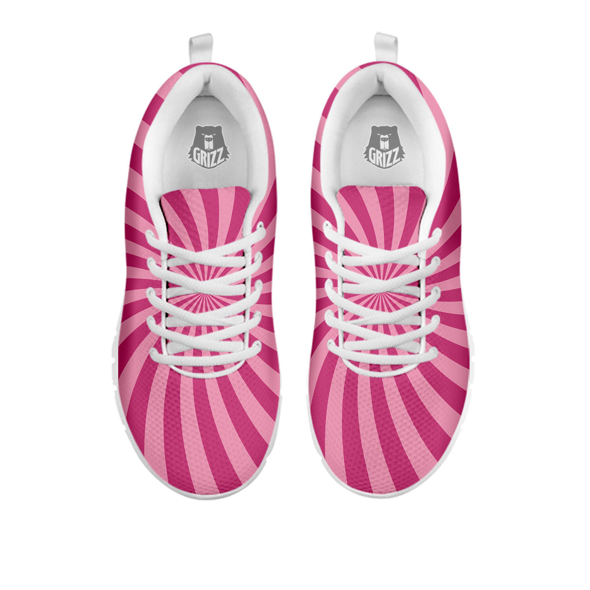 Psychedelic Swirl Pink Print White Sneaker-grizzshop