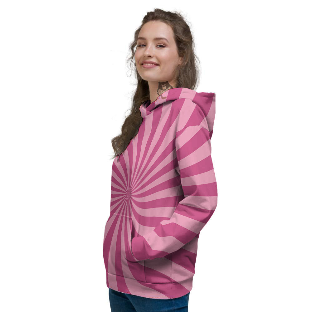 Psychedelic Swirl Pink Print Women's Hoodie-grizzshop